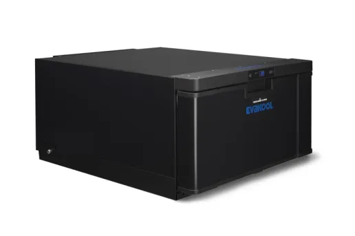 Evakool 40L Platinum Drawer > 4wd Lights and Camping Online Store Evakool 40L Platinum Drawer Fridge Freezer front view