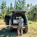 Evakool 65L Down Under3 > 4wd Lights and Camping Online Store Evakool 65L Down Under II Dual Zone Fridge Freezer in touring vehicle