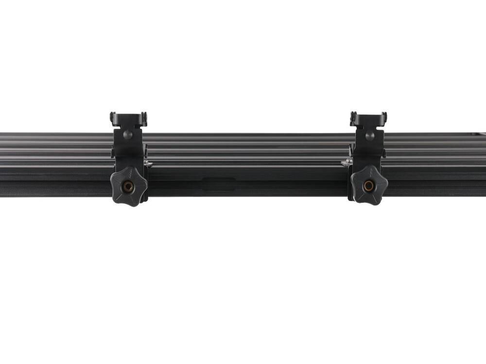 Roof Rack Shovel Holder clamp close up showing thumb wheel tightening system