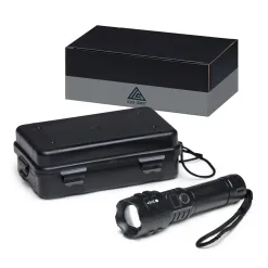 Ion Grit LuminaPro Torch supplied with protective carry case, wrist lanyard and presentation box.