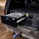 Evakool 40L Platinum Drawer5 > 4wd Lights and Camping Online Store Evakool Platinum drawer fridge in rear cargo area