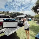 Evakool 95L Down Under3 > 4wd Lights and Camping Online Store Evakool 95L Down Under II Dual Zone Fridge Freezer in ute camping setup