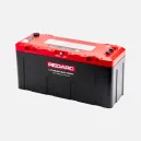 Redarc Redlab Icon Lithium Battery range including 100Ah, 200Ah and 300Ah models with built-in display and IP67-rated design.