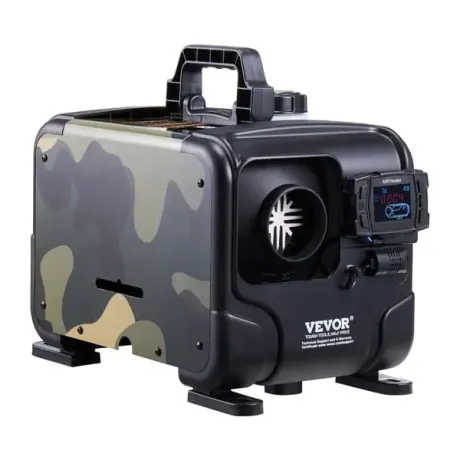 Portable 8kW diesel heater with carry handle Bluetooth display and integrated fuel tank