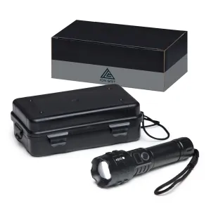 Ion Grit LuminaPro Torch supplied with protective carry case, wrist lanyard and presentation box.