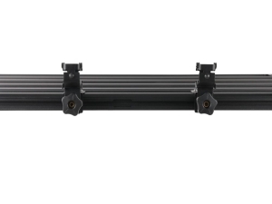 Roof Rack Shovel Holder clamp close up showing thumb wheel tightening system