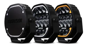 Roadvision Dynamilux 8in LED Driving Lights with white and amber dynamic DRL and protective cover