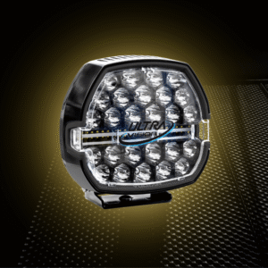 Ultra Vision VULKAN LED Driving Light single front view with adjustable beam technology