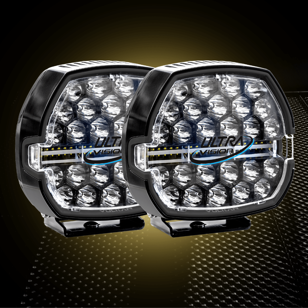 Ultra Vision VULKAN LED Driving Lights pair with adjustable beam control