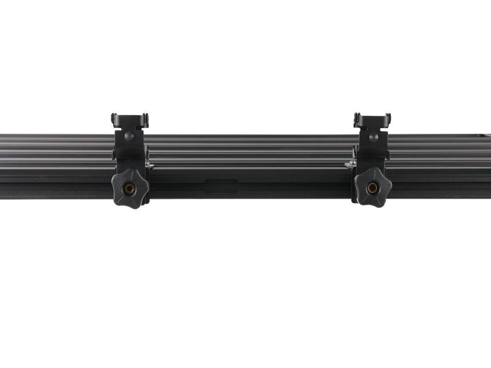 Roof Rack Shovel Holder clamp close up showing thumb wheel tightening system