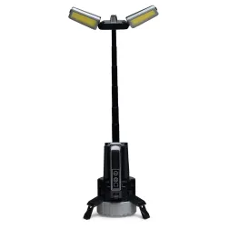 Rechargeable Camping Light with telescopic stand and adjustable LED floodlights for campsite lighting