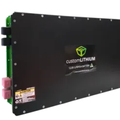 Custom Lithium Ultra Slim XL Battery 800Ah with black enclosure and covered terminals