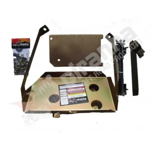Dual battery tray fitted in Toyota LandCruiser 70 Series V8 engine bay