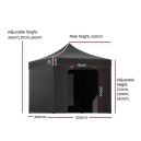 Pop Up Gazebo1 > 4wd Lights and Camping Online Store Pop up gazebo 3x3m size diagram showing 300 x 300cm canopy coverage and height options