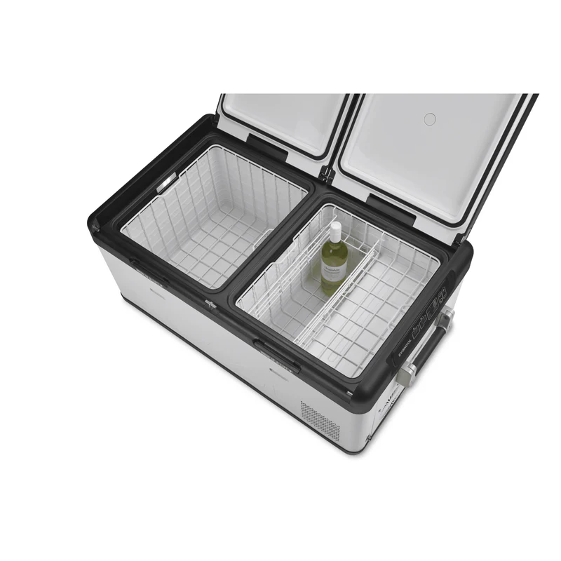 Evakool 80L Down Under2 > 4wd Lights and Camping Online Store Evakool 80L Down Under II Dual Zone Fridge Freezer twin lid open